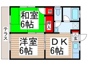 光ハイツ(1F)の物件間取画像